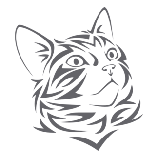 Tribal Cat Decal (Grey)